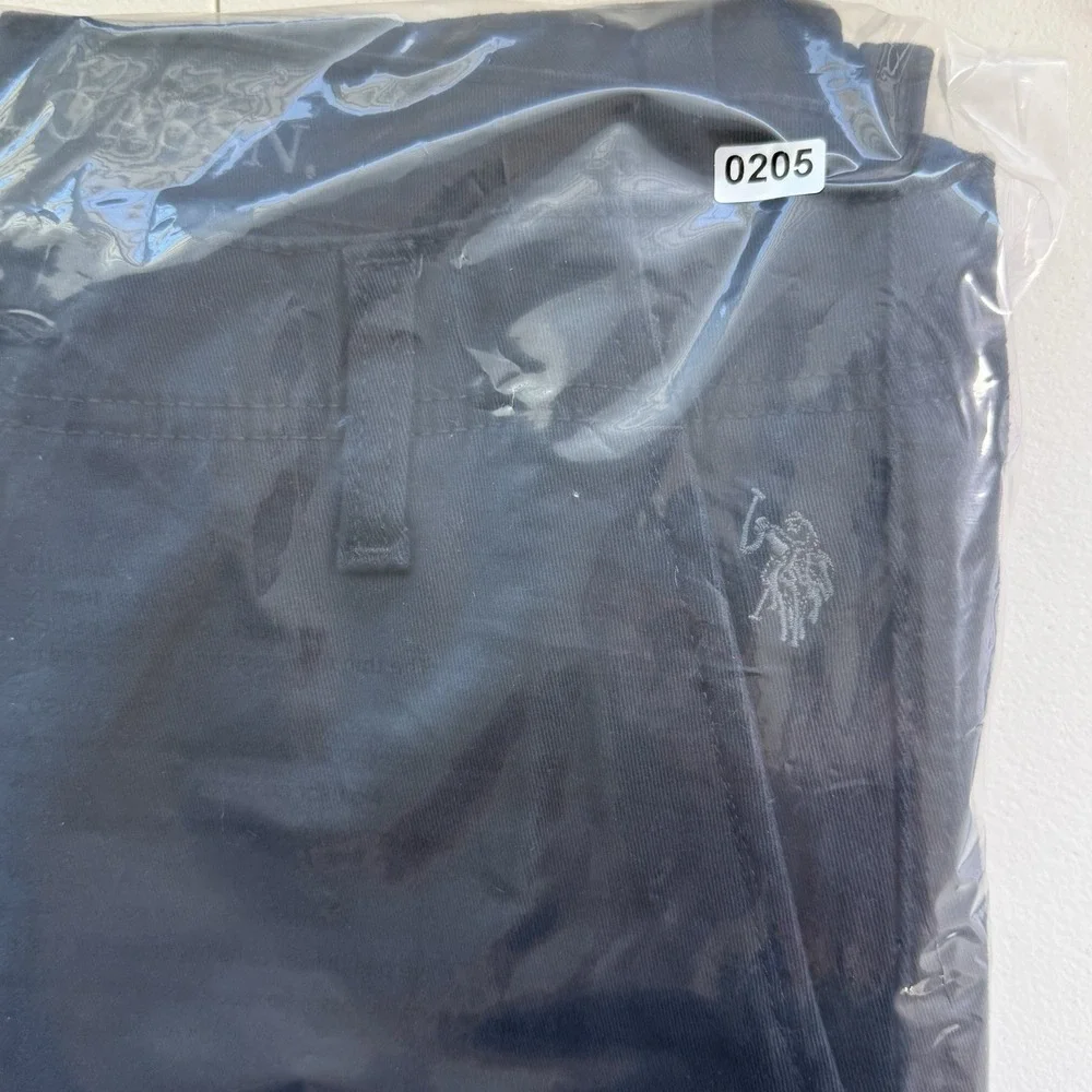 US Polo Assn Mens Black‎ Cargo Pants Activate Stretch Utility Straight Leg L30